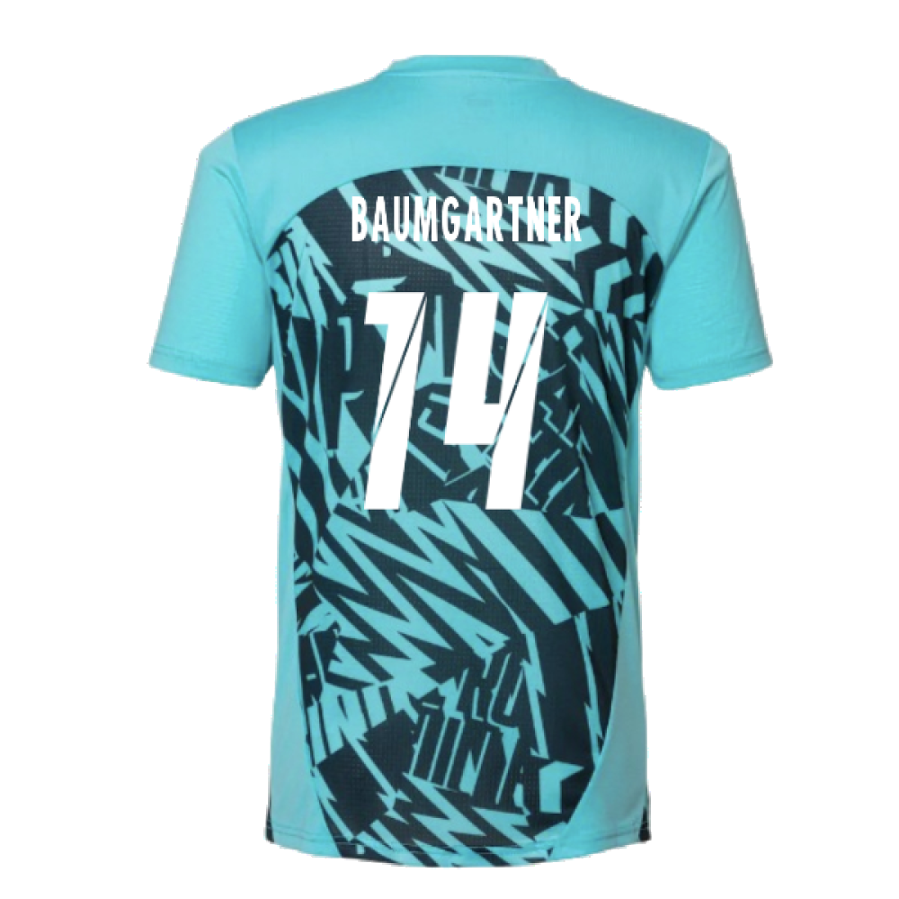 2024-2025 Red Bull Leipzig Pre-Match SS Shirt (Aqua) (Baumgartner 14)