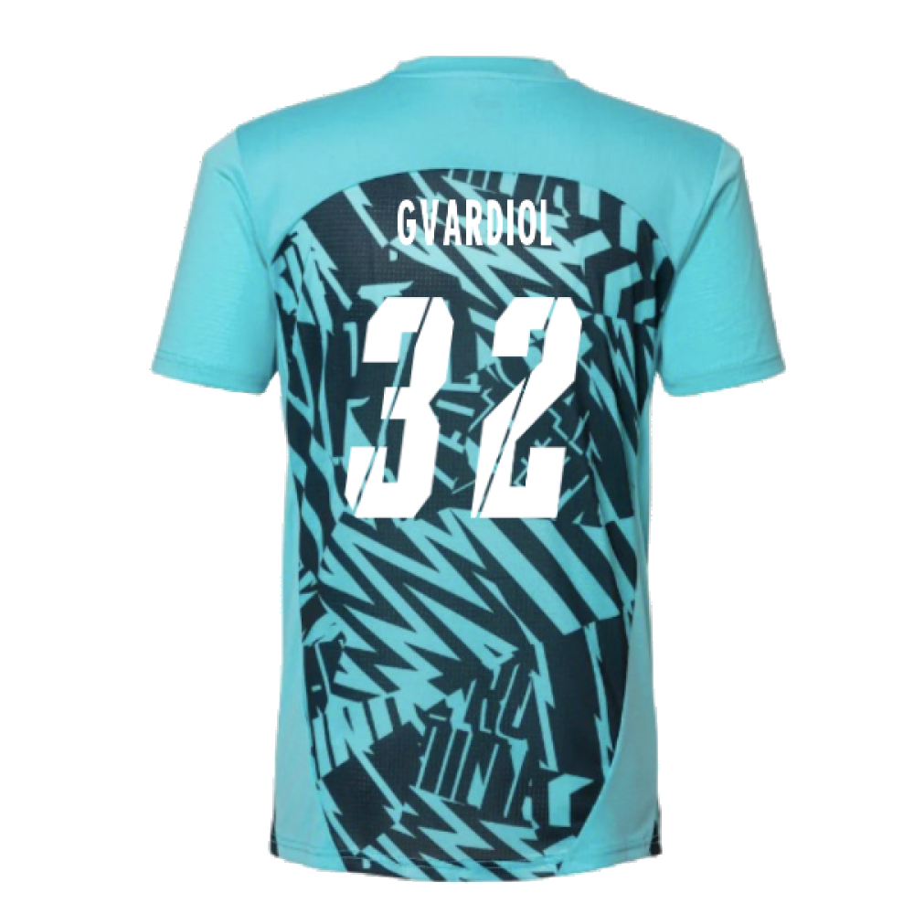 2024-2025 Red Bull Leipzig Pre-Match SS Shirt (Aqua) (Gvardiol 32)