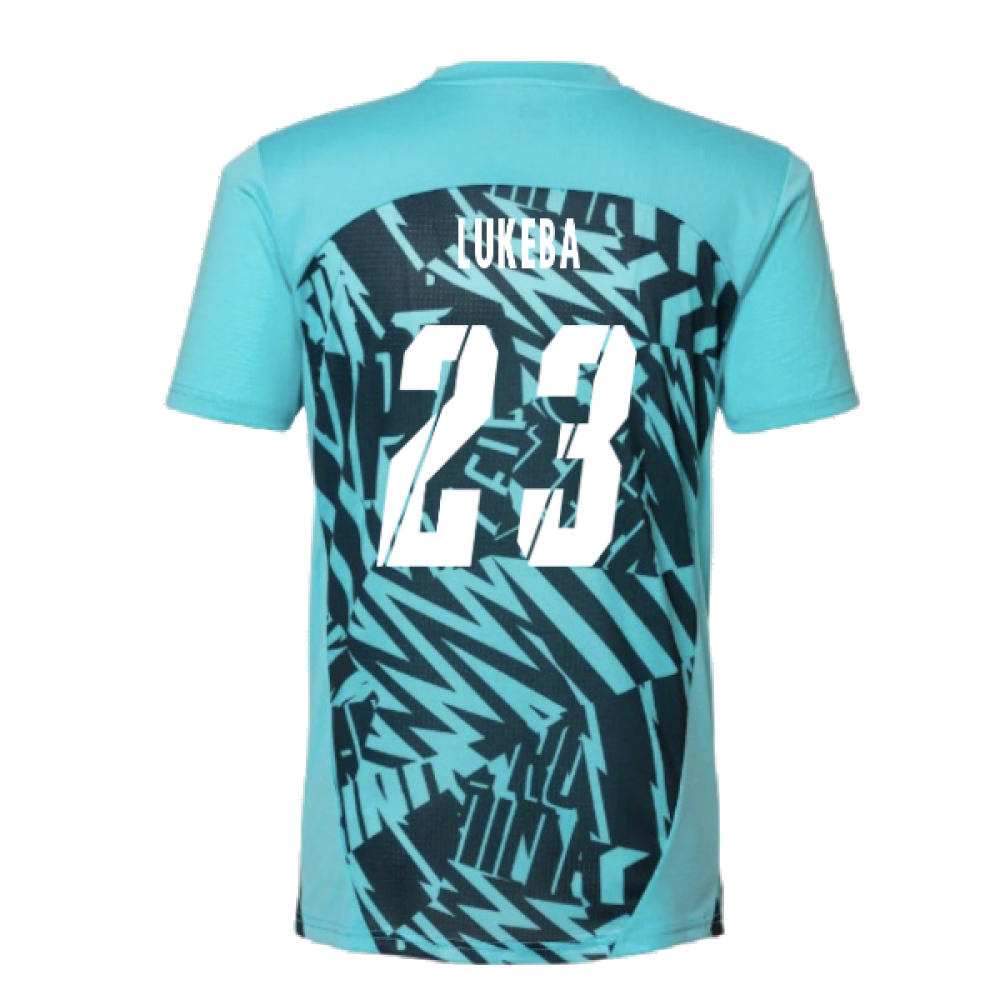 2024-2025 Red Bull Leipzig Pre-Match SS Shirt (Aqua) (Lukeba 23)