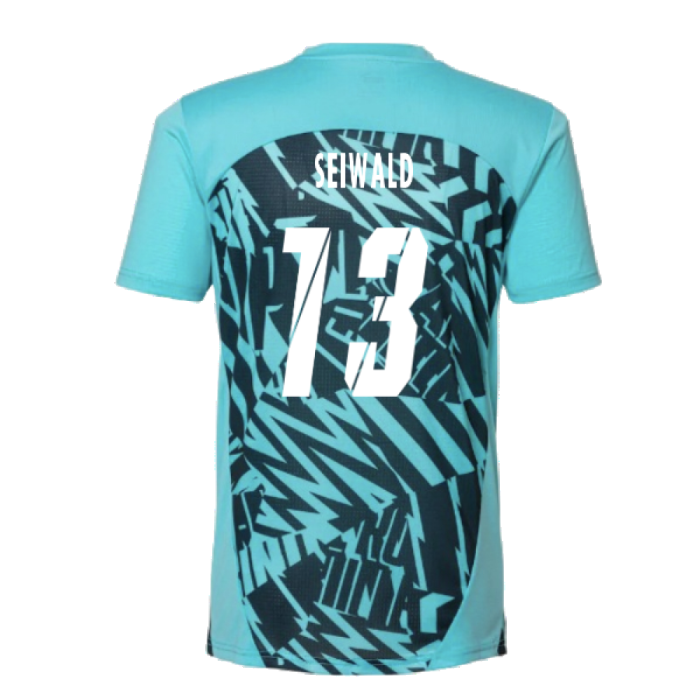 2024-2025 Red Bull Leipzig Pre-Match SS Shirt (Aqua) (Seiwald 13)