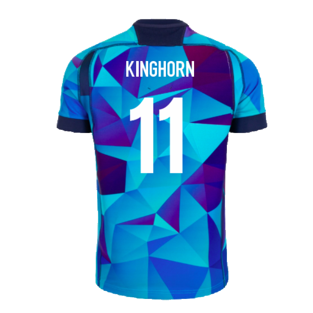 2024-2025 Scotland Rugby Training Jersey (Blue) - Kids (Kinghorn 11)