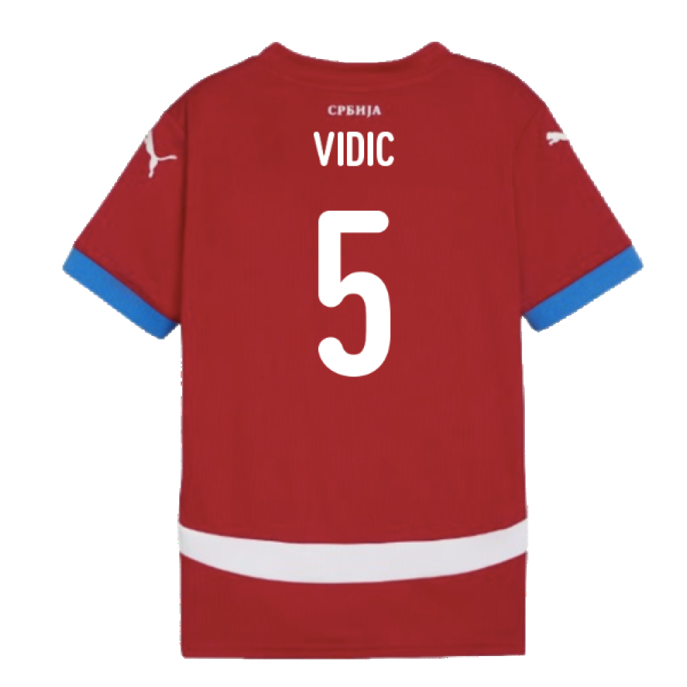 2024-2025 Serbia Home Shirt (Kids) (Vidic 5)