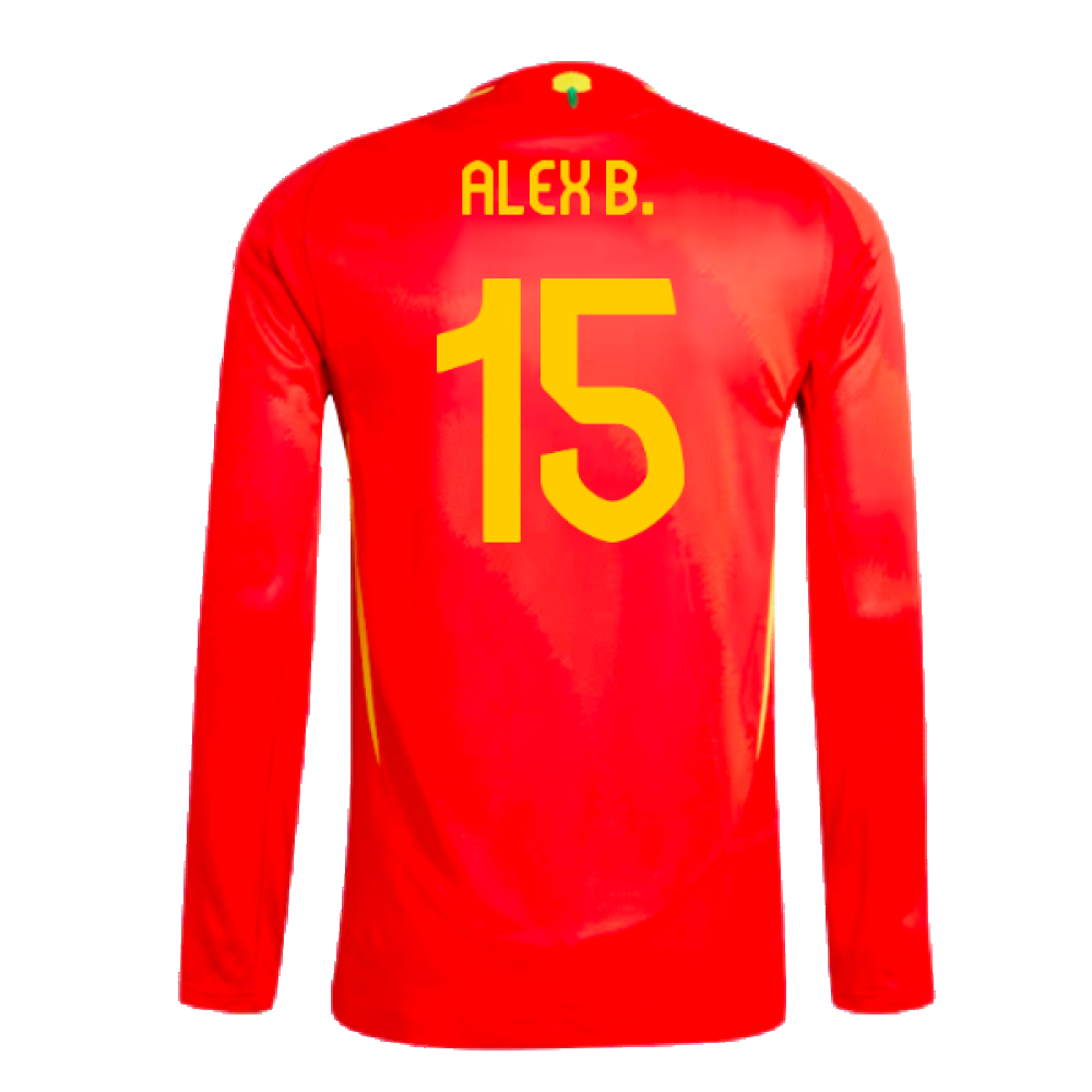 2024-2025 Spain Authentic Long Sleeve Home Shirt (Alex B. 15)