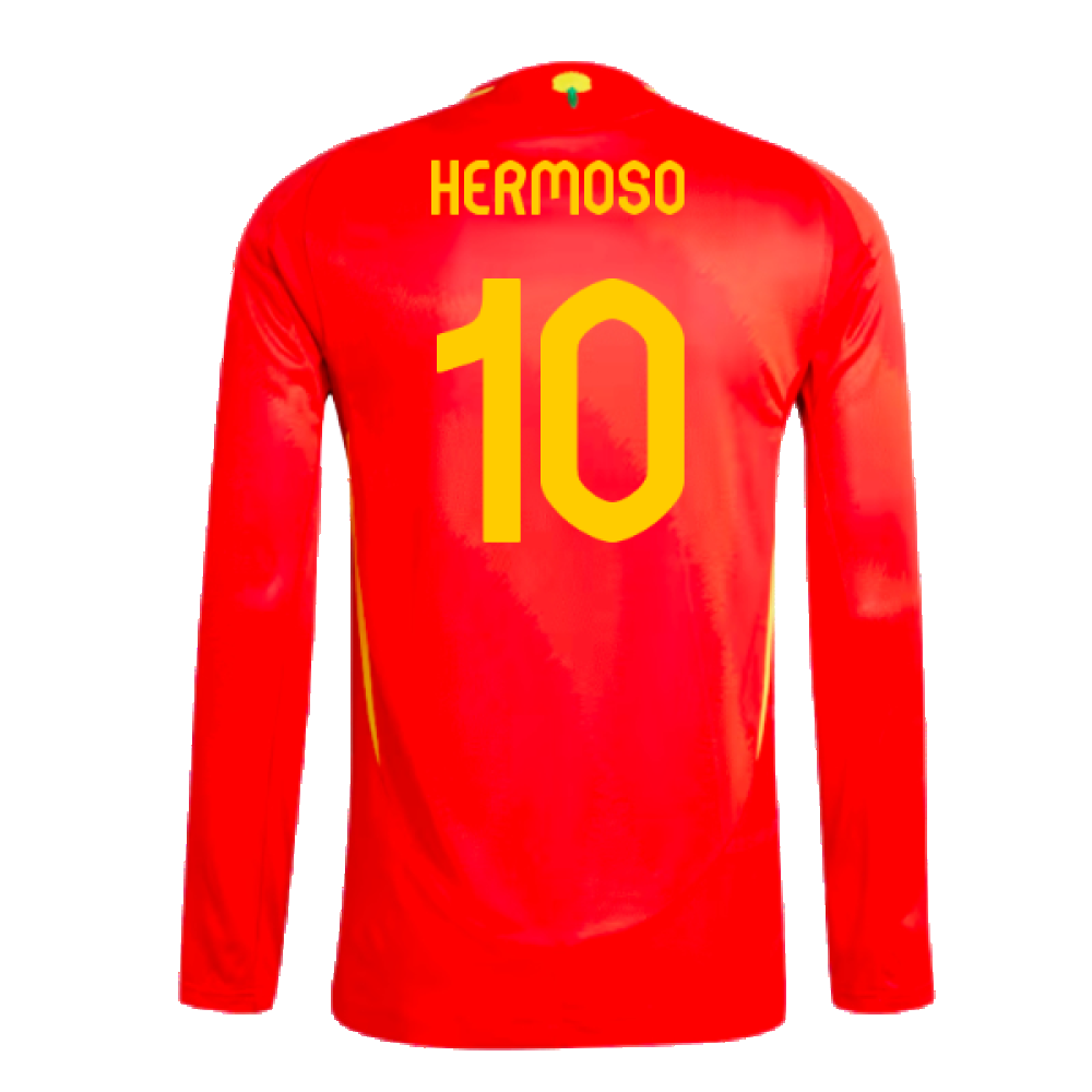 2024-2025 Spain Authentic Long Sleeve Home Shirt (Hermoso 10)