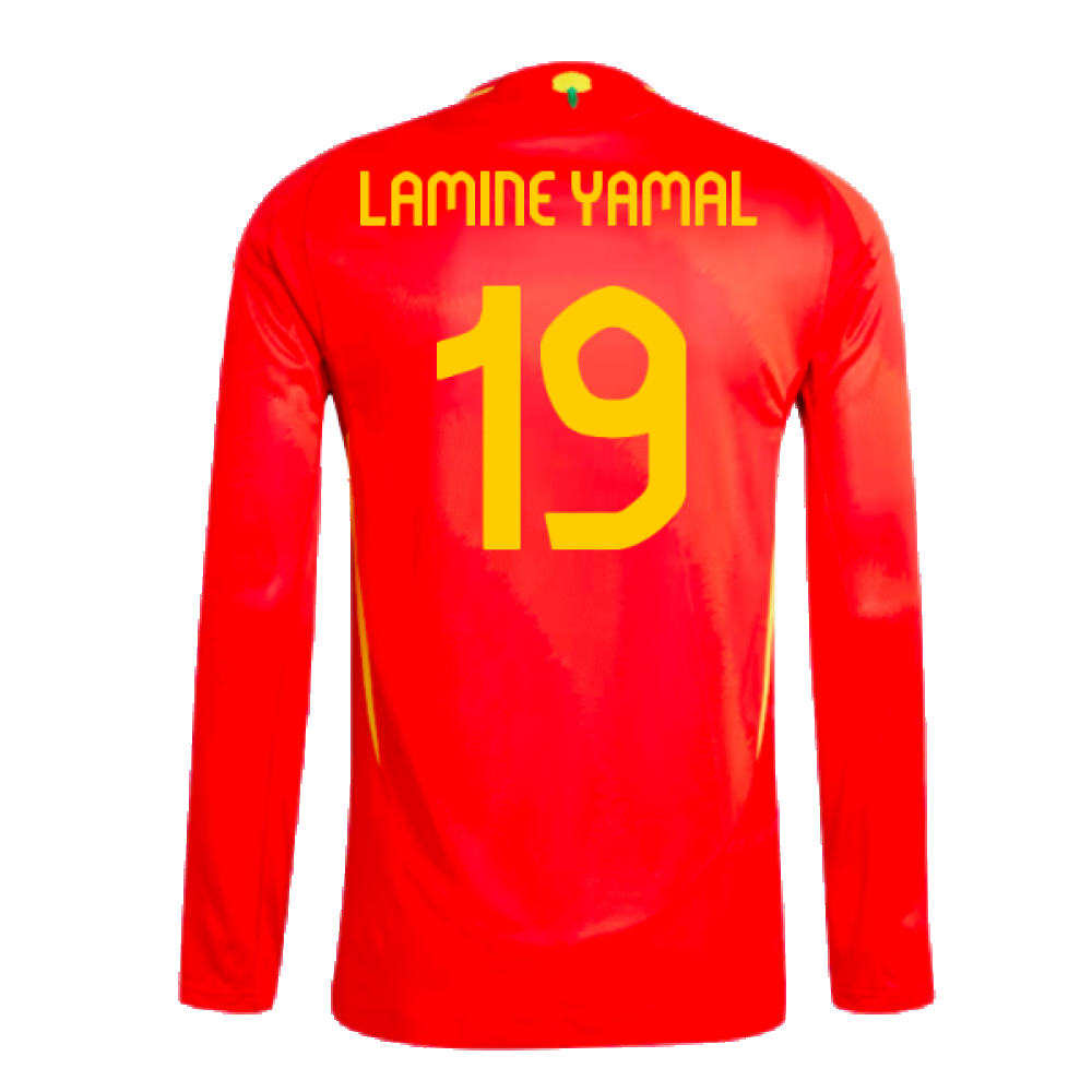 2024-2025 Spain Authentic Long Sleeve Home Shirt (Lamine Yamal 19)