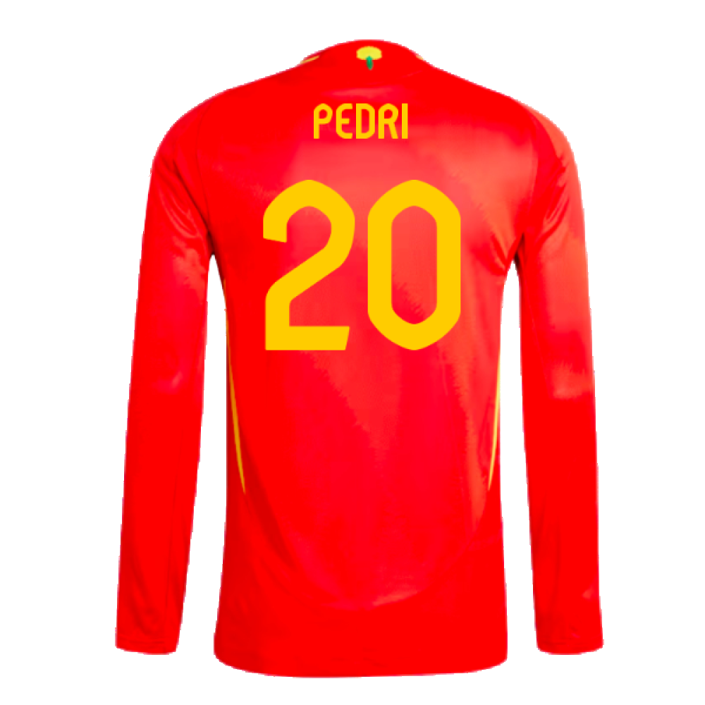 2024-2025 Spain Authentic Long Sleeve Home Shirt (Pedri 20)