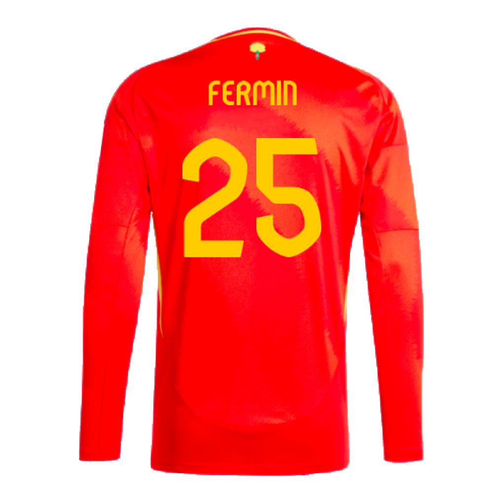 2024-2025 Spain Long Sleeve Home Shirt (Fermin 25)