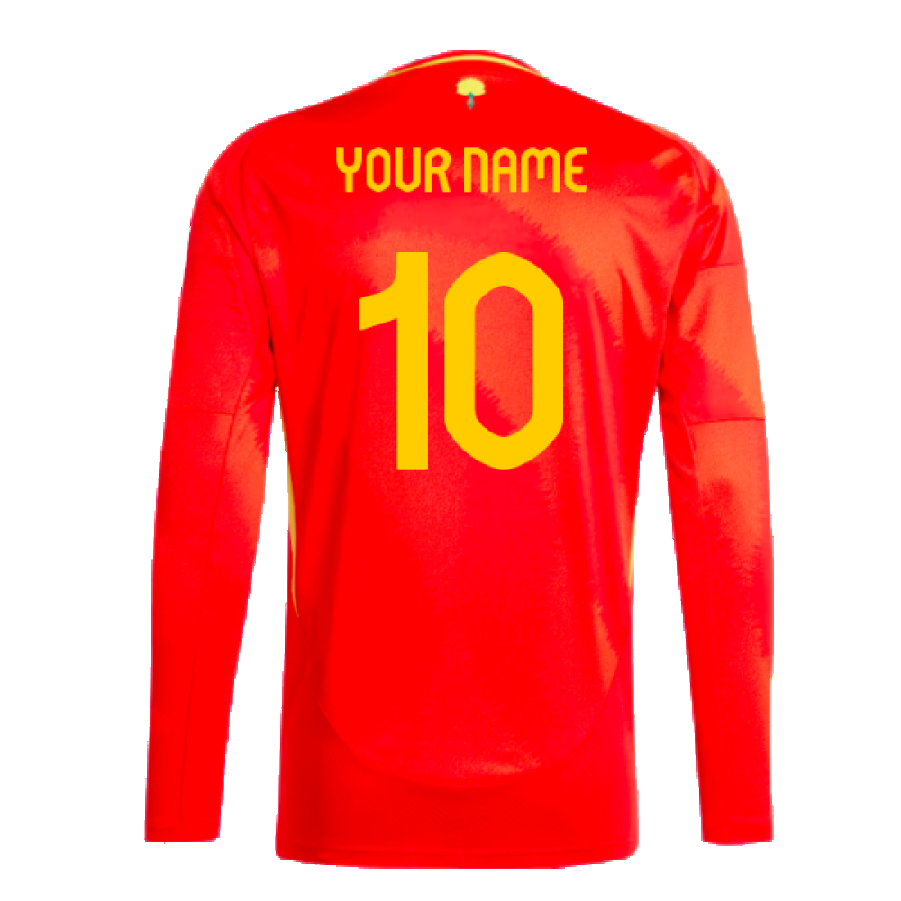 2024-2025 Spain Long Sleeve Home Shirt (Your Name)