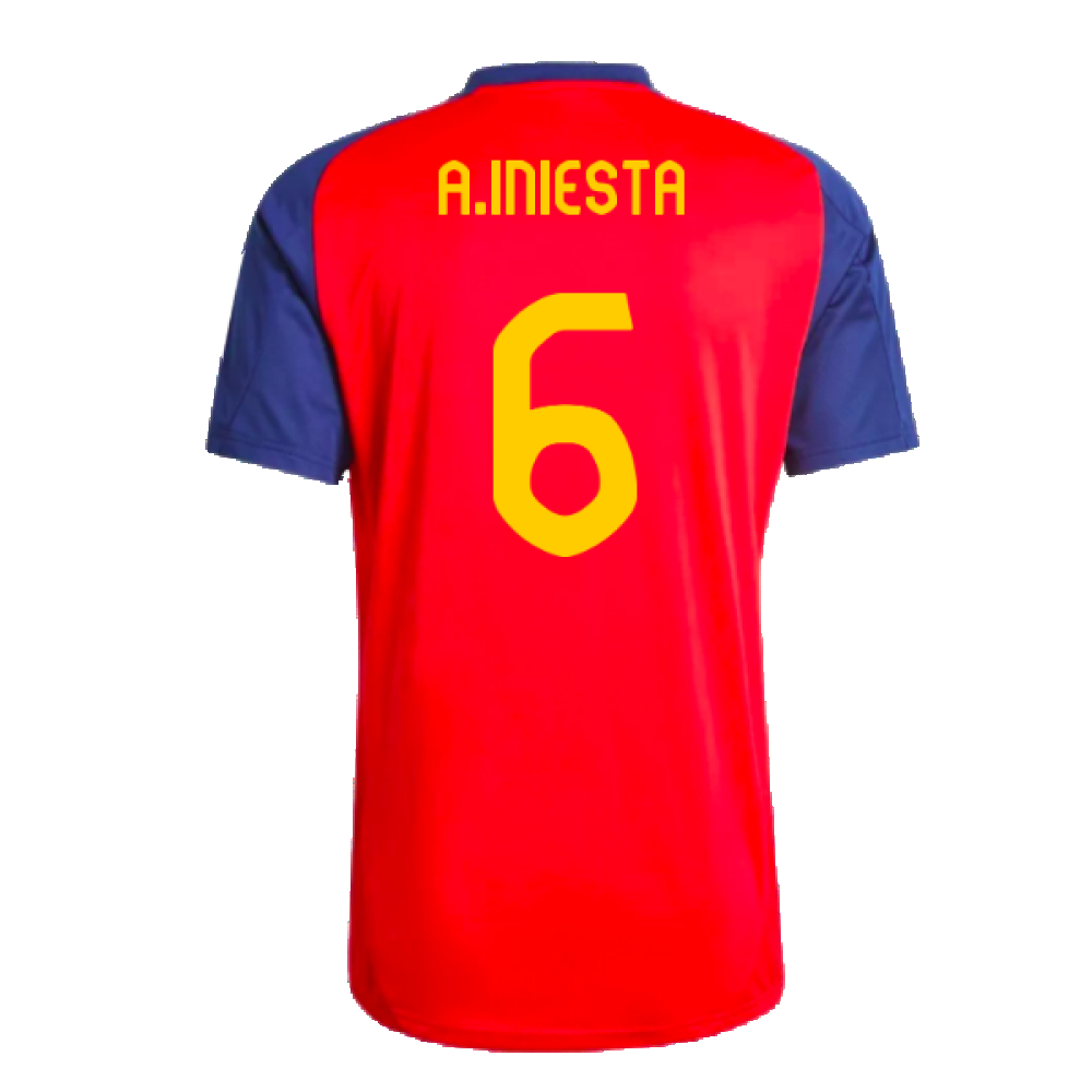 2024-2025 Spain Training Jersey (Red) (A.Iniesta 6)