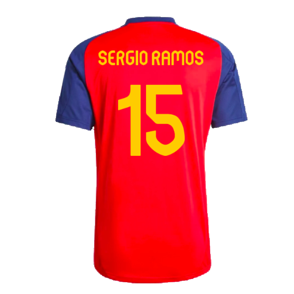 2024-2025 Spain Training Jersey (Red) (Sergio Ramos 15)