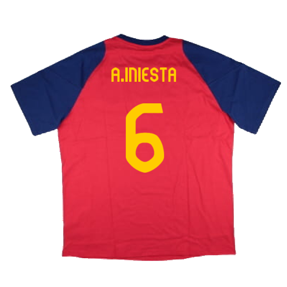 2024-2025 Spain Training Tee (Red) (A.Iniesta 6)