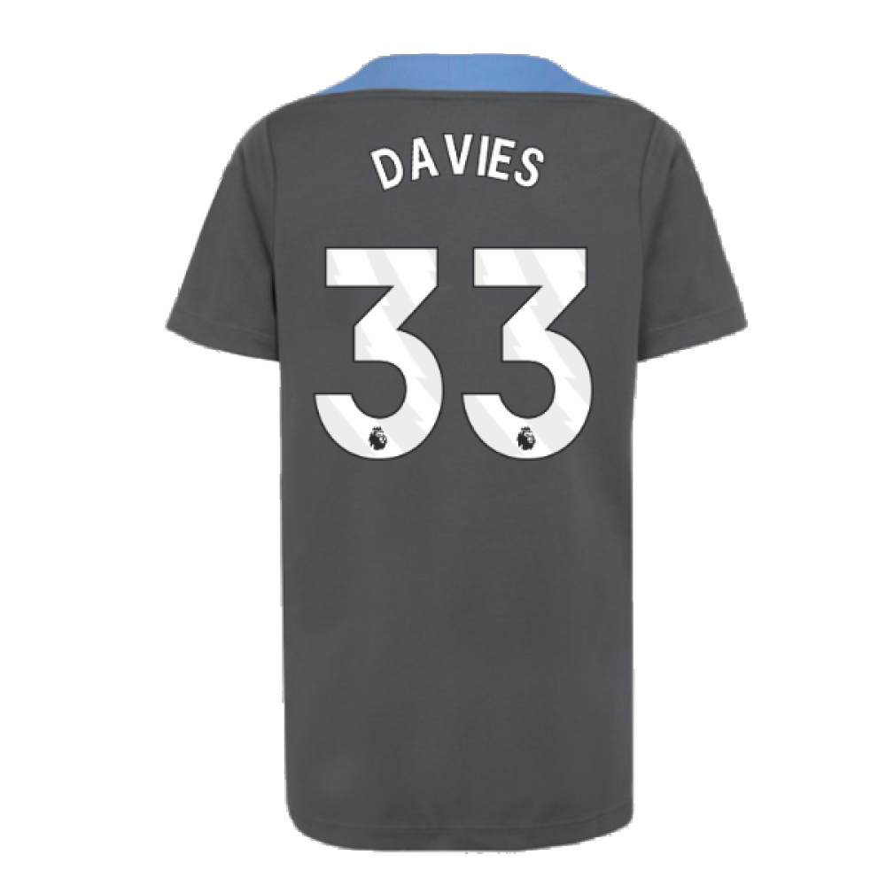 2024-2025 Tottenham Strike Dri-Fit Shirt (Dark Grey) - Kids (Davies 33)