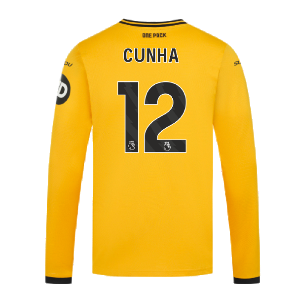 2024-2025 Wolves Long Sleeve Home Shirt (Cunha 12)