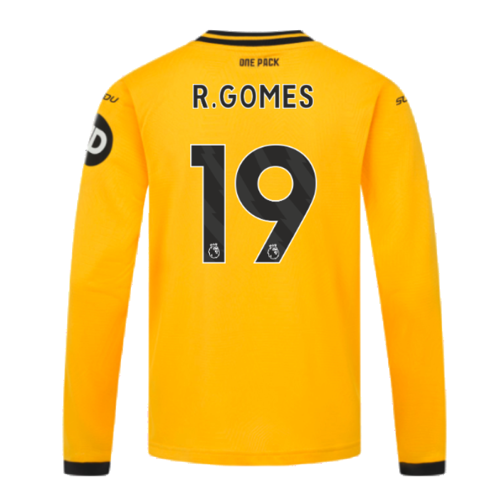 2024-2025 Wolves Long Sleeve Home Shirt (Kids) (R.Gomes 19)