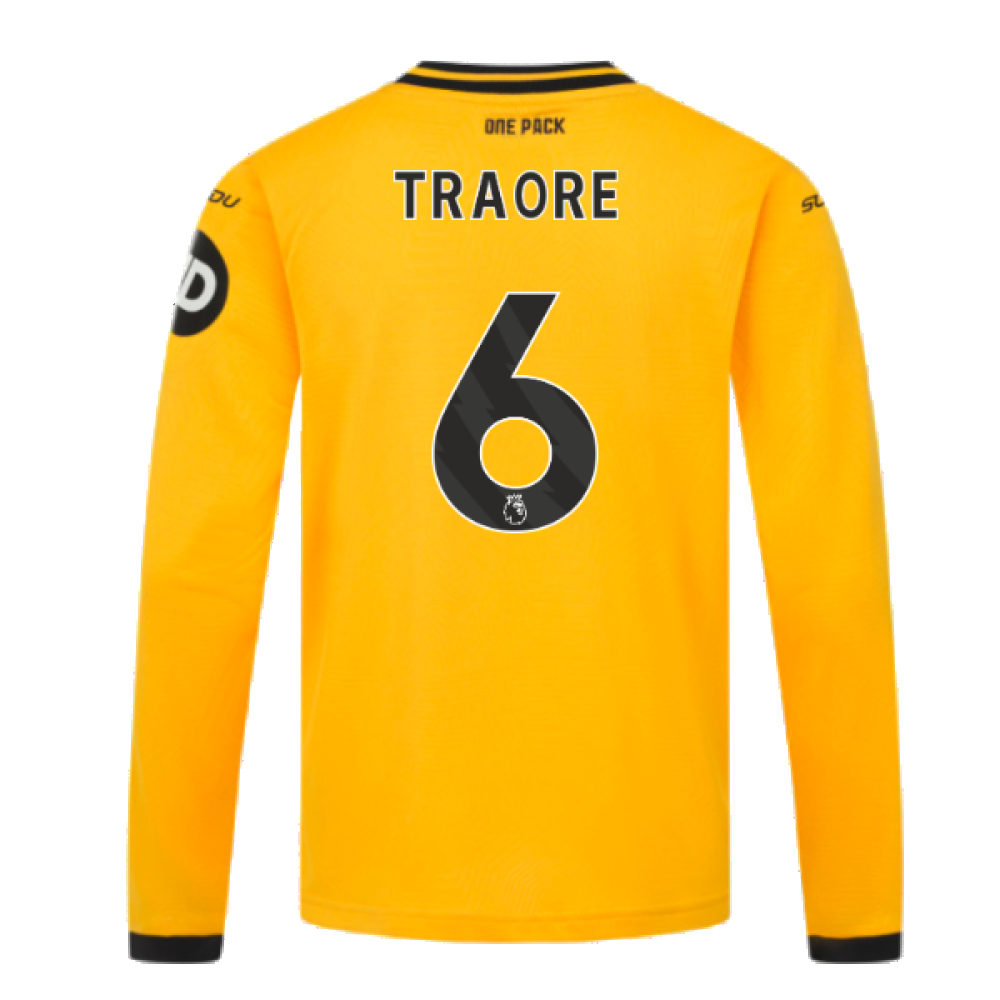 2024-2025 Wolves Long Sleeve Home Shirt (Kids) (Traore 6)