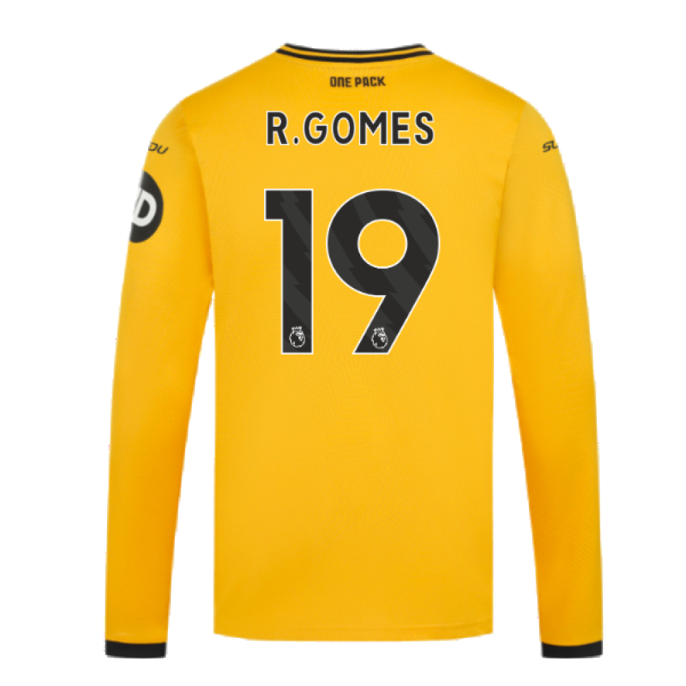 2024-2025 Wolves Long Sleeve Home Shirt (R.Gomes 19)