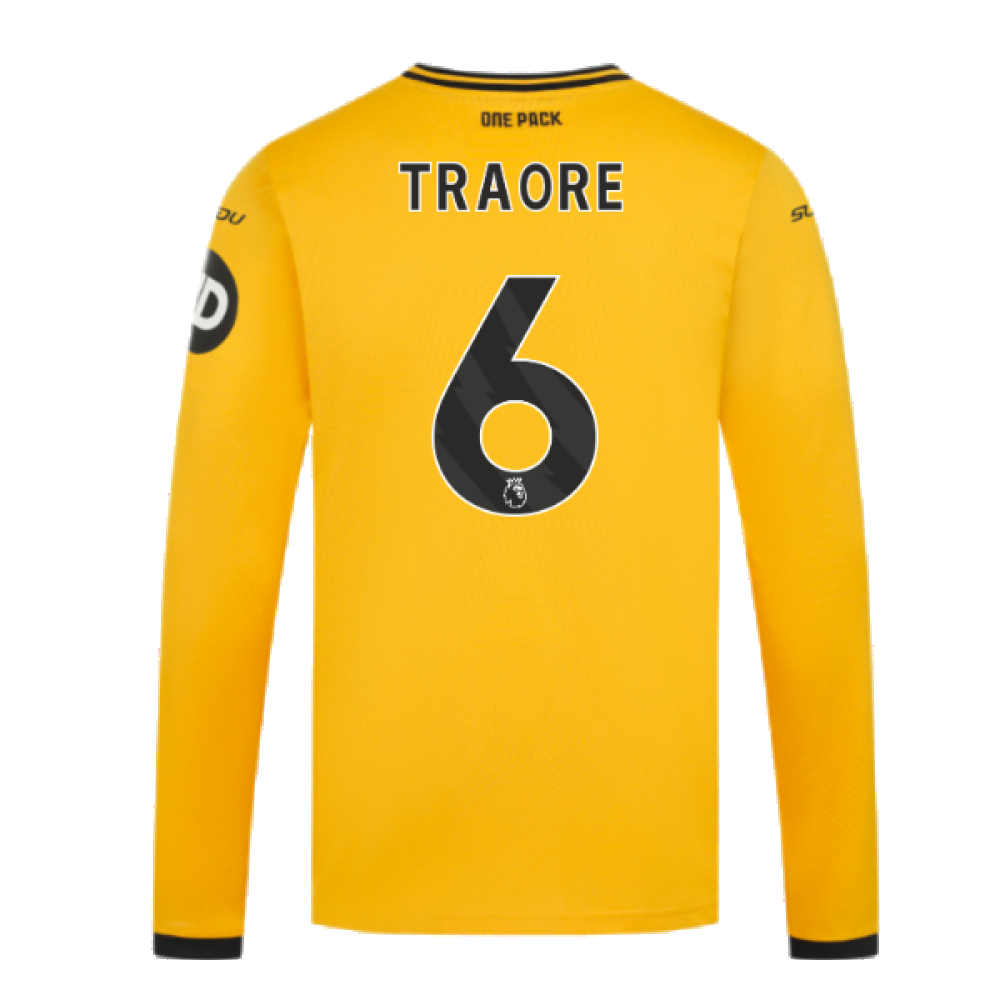 2024-2025 Wolves Long Sleeve Home Shirt (Traore 6)