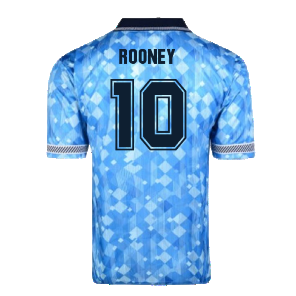 Score Draw England 1990 Third World Cup Finals Retro Football Shirt (Rooney 10)
