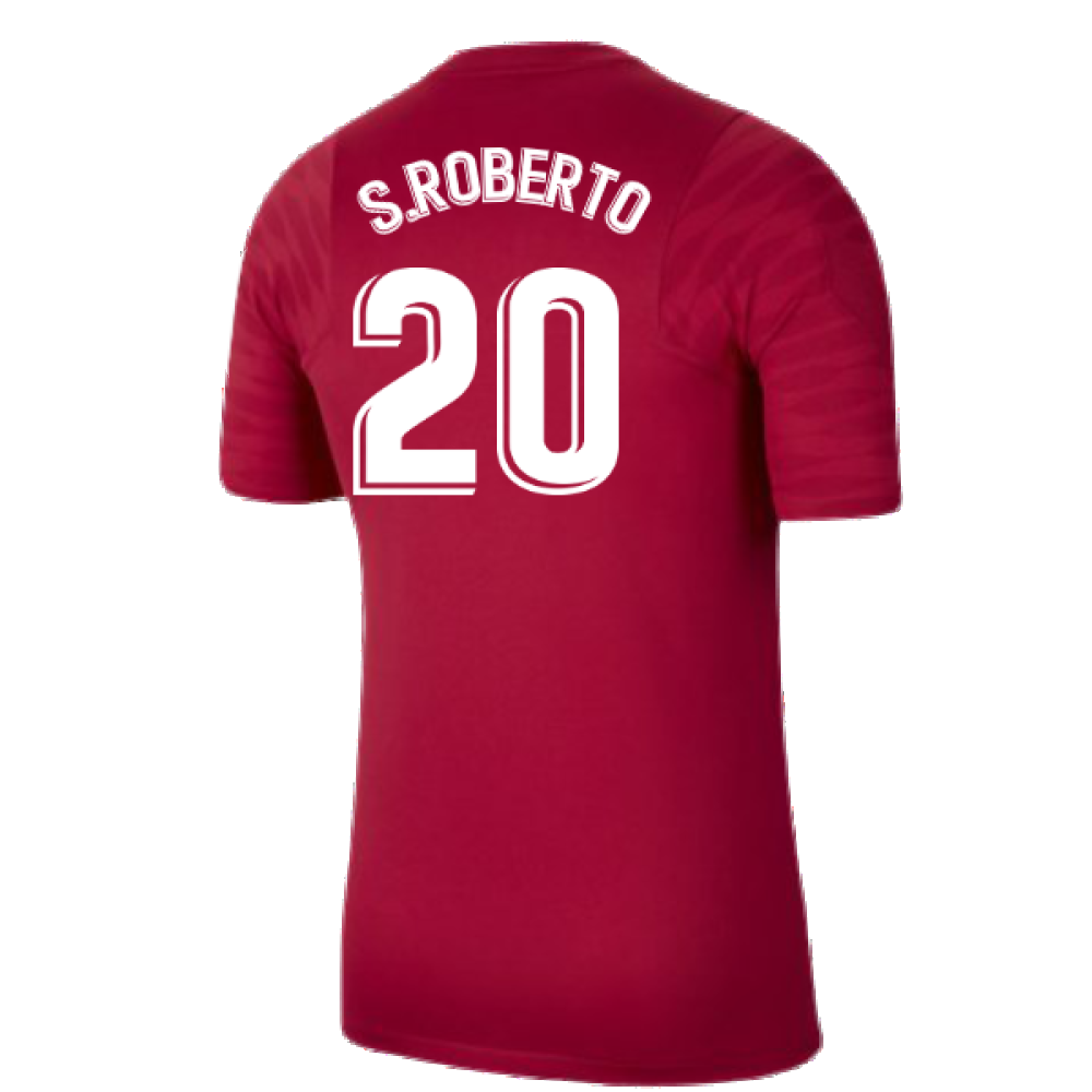 2021-2022 Barcelona Training Shirt (Noble Red) (S.ROBERTO 20)