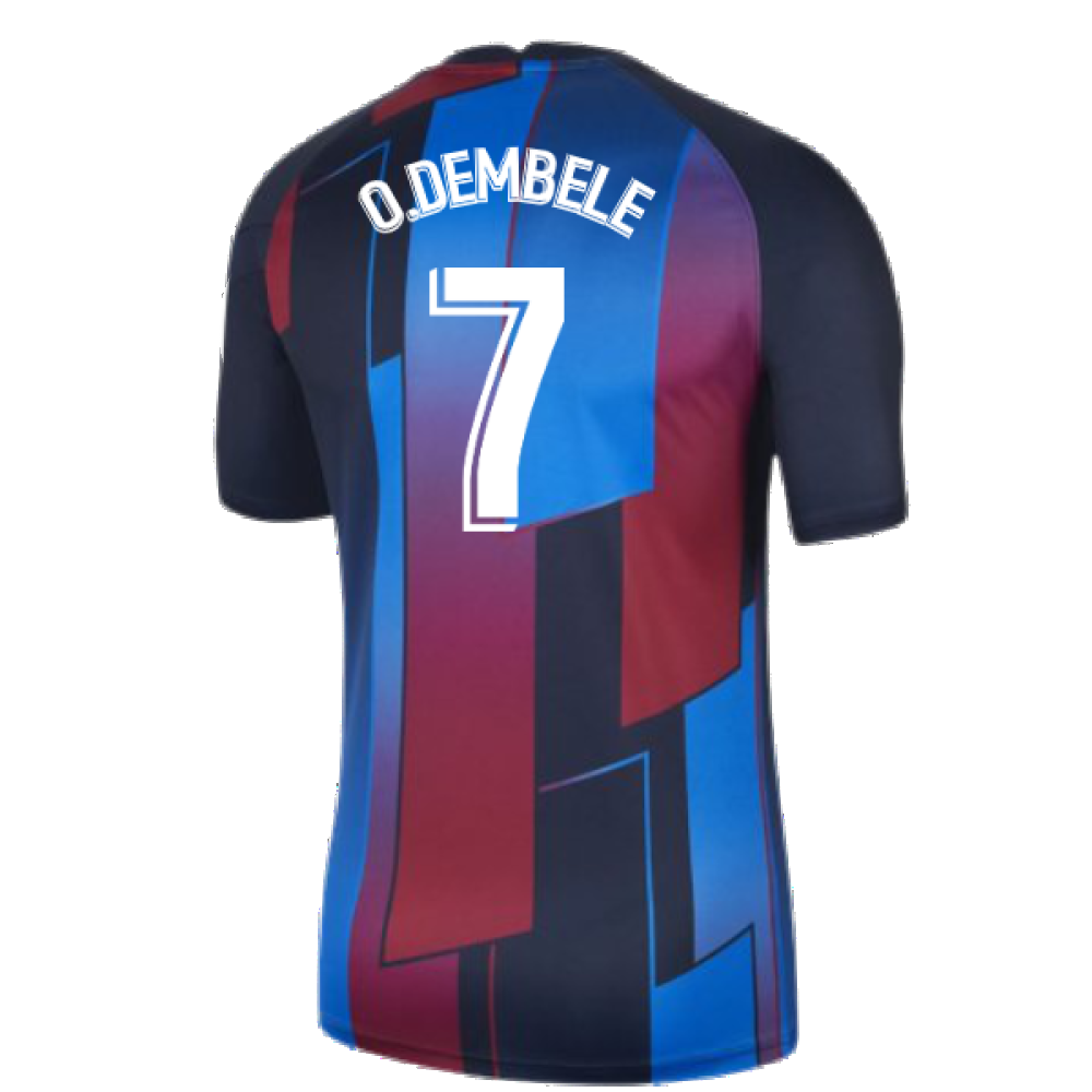 2021-2022 Barcelona Sleeveless Top (Red) (O.DEMBELE 7)