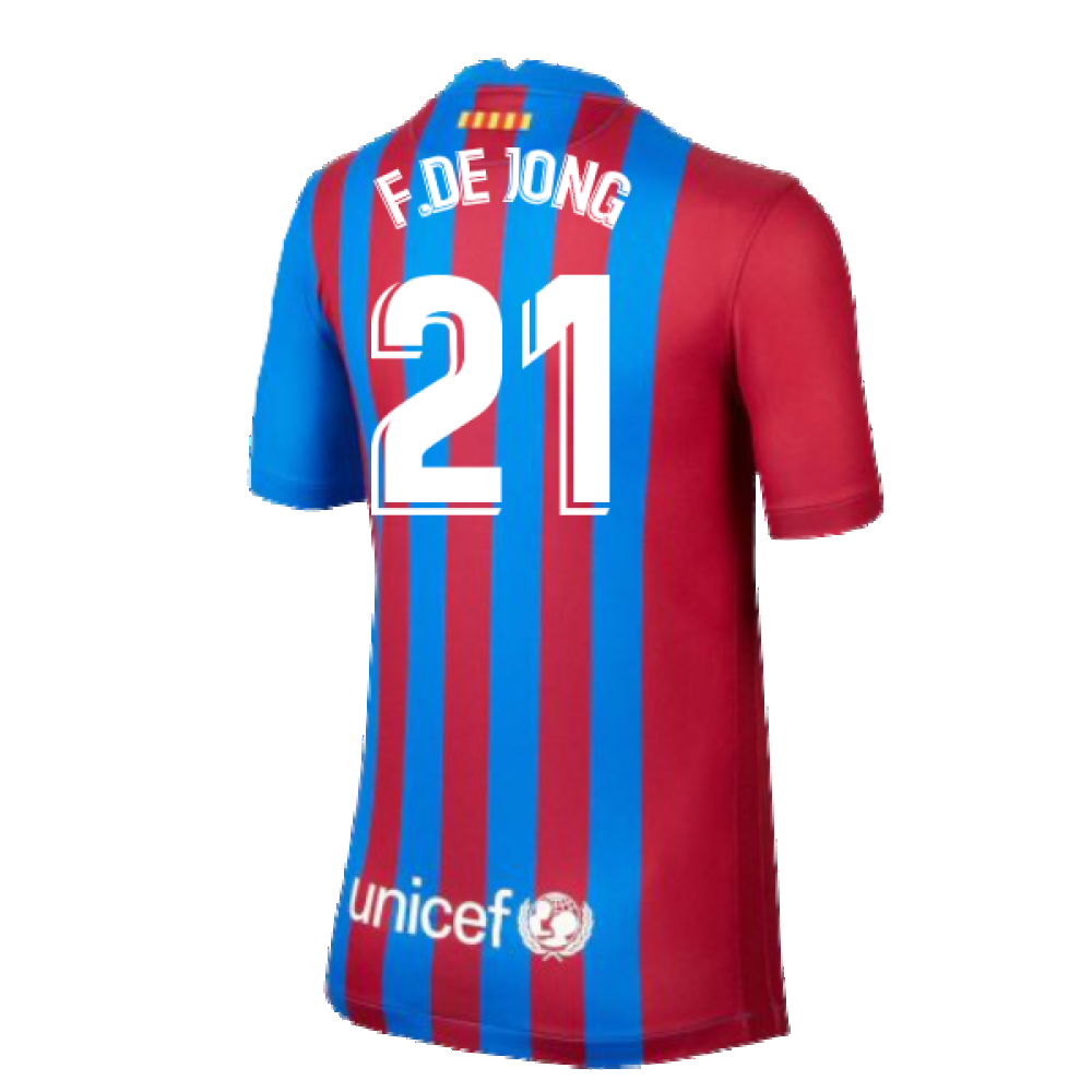 2021-2022 Barcelona Home Shirt (F.DE JONG 21)