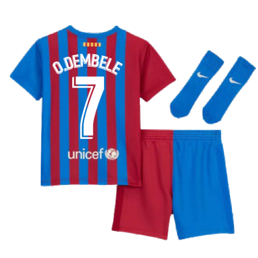 2021-2022 Barcelona Vapor Match Home Shirt (O.DEMBELE 7)