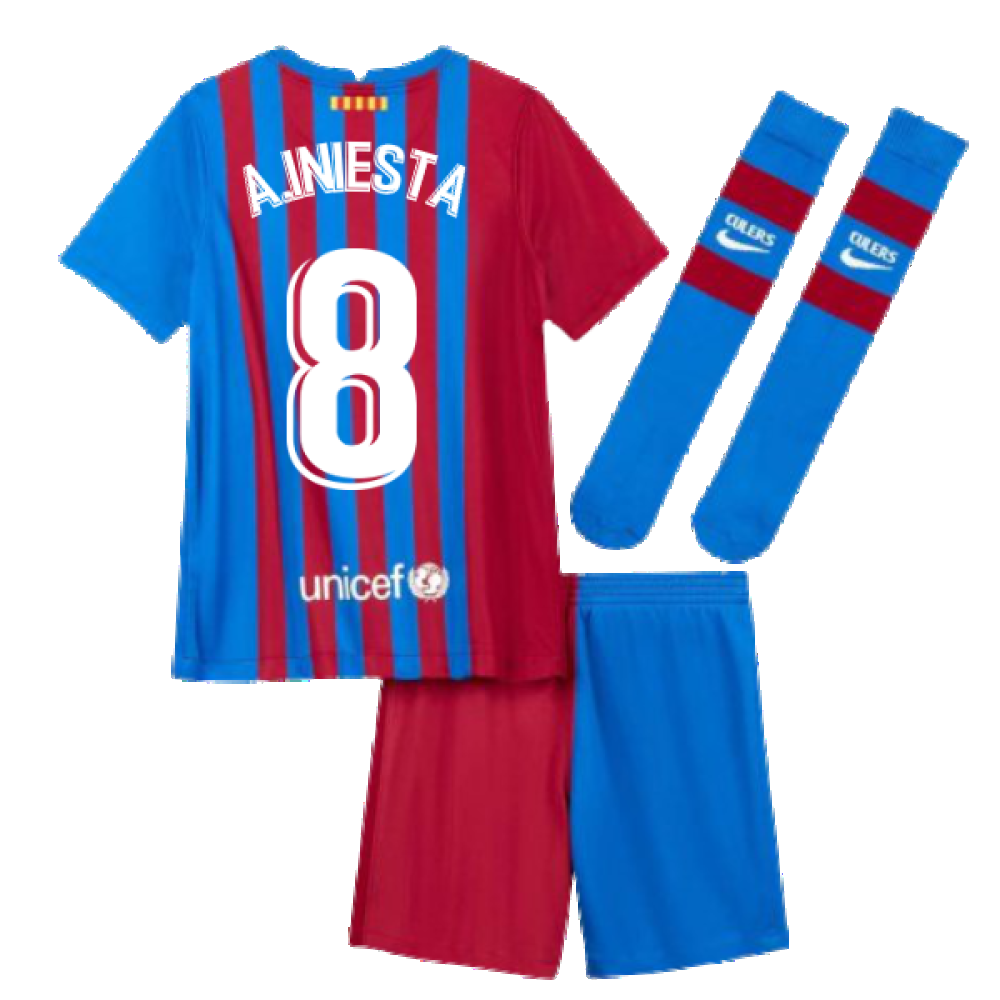 2021-2022 Barcelona Vapor Match Home Shirt (Kids) (A.INIESTA 8)