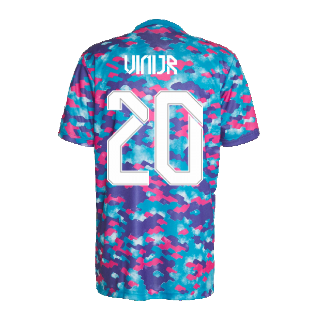 Real Madrid 2021-2022 Pre-Match Training Shirt (Pink) (VINI JR 20)