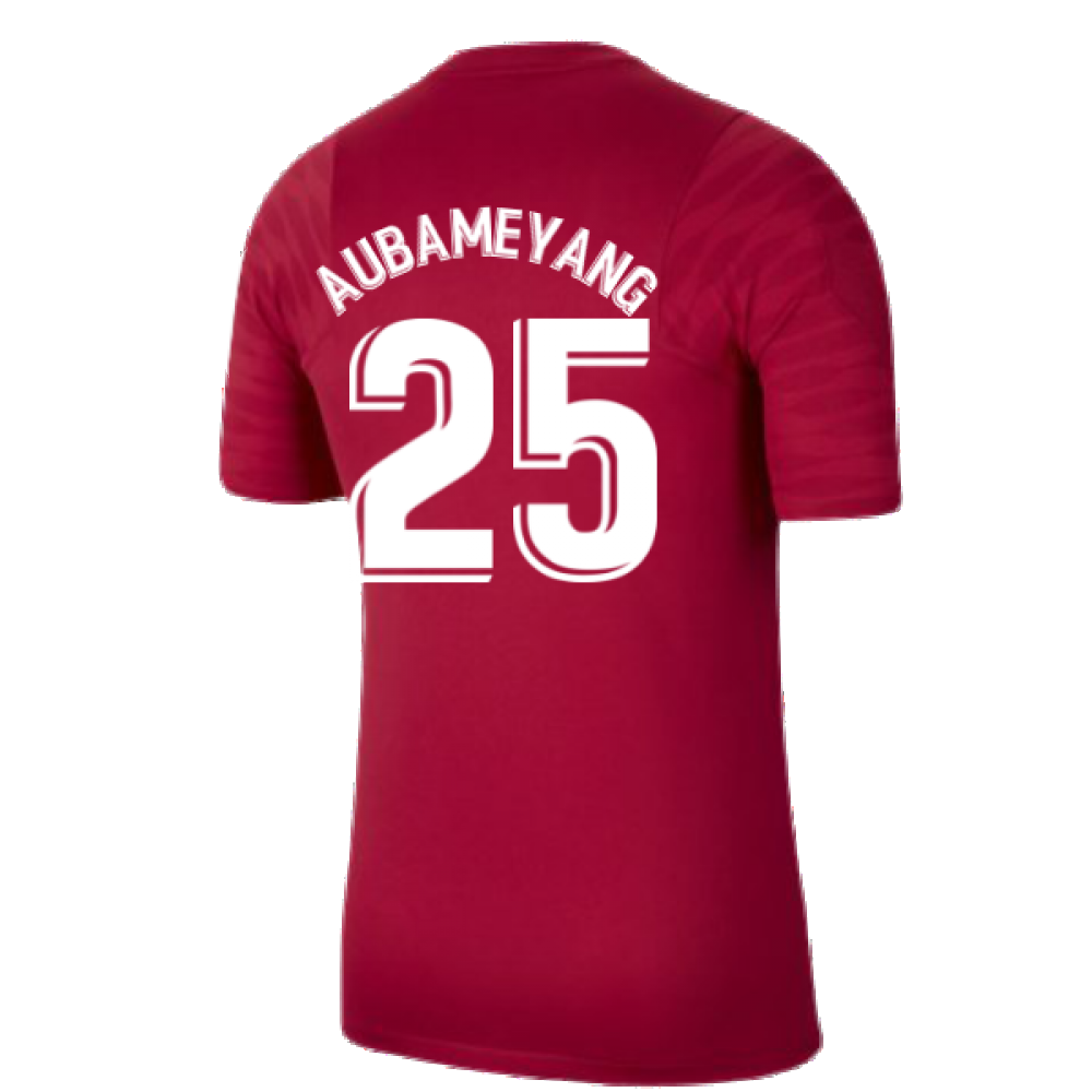 2021-2022 Barcelona Training Shirt (Noble Red) (AUBAMEYANG 25)