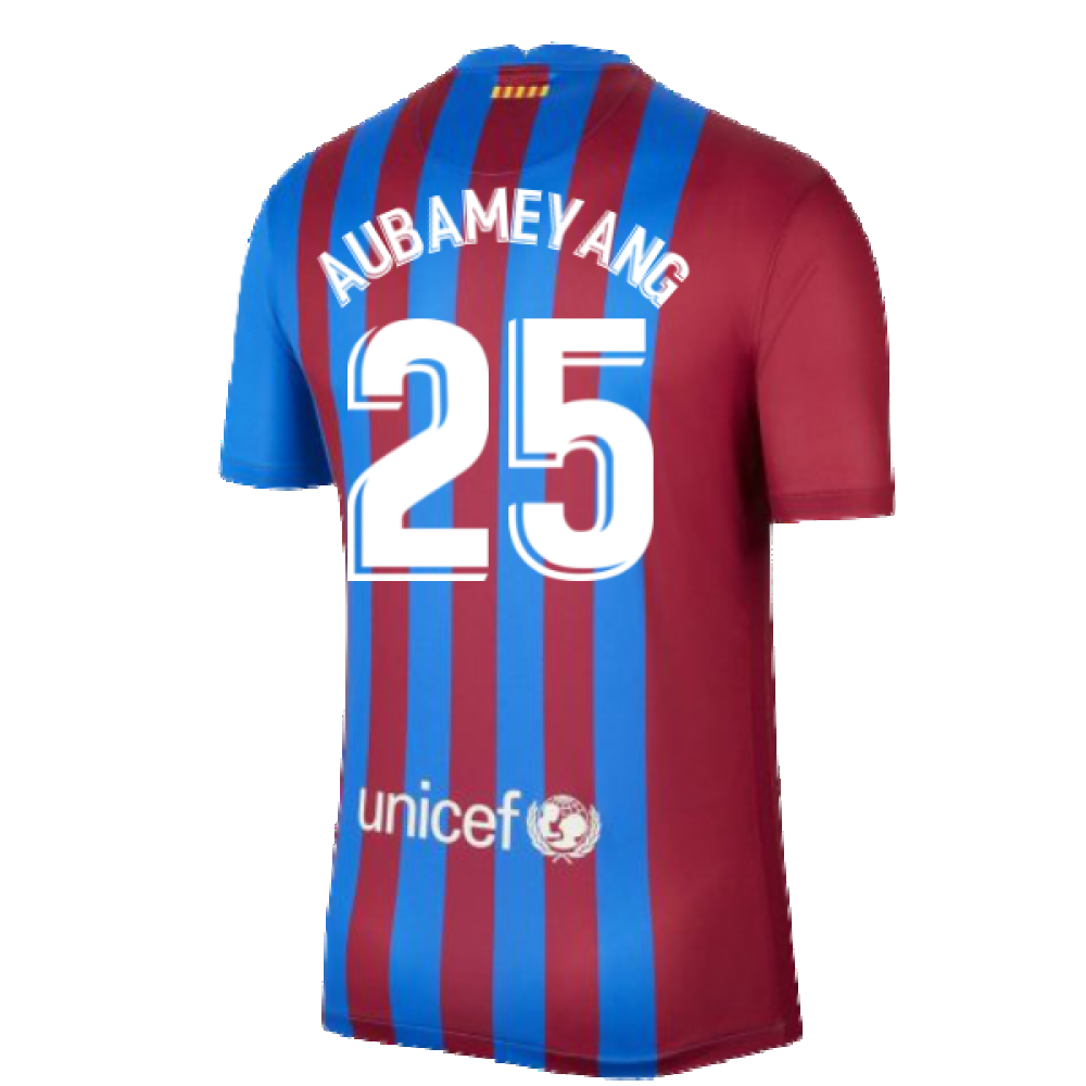 2021-2022 Barcelona Home Shirt (AUBAMEYANG 25)