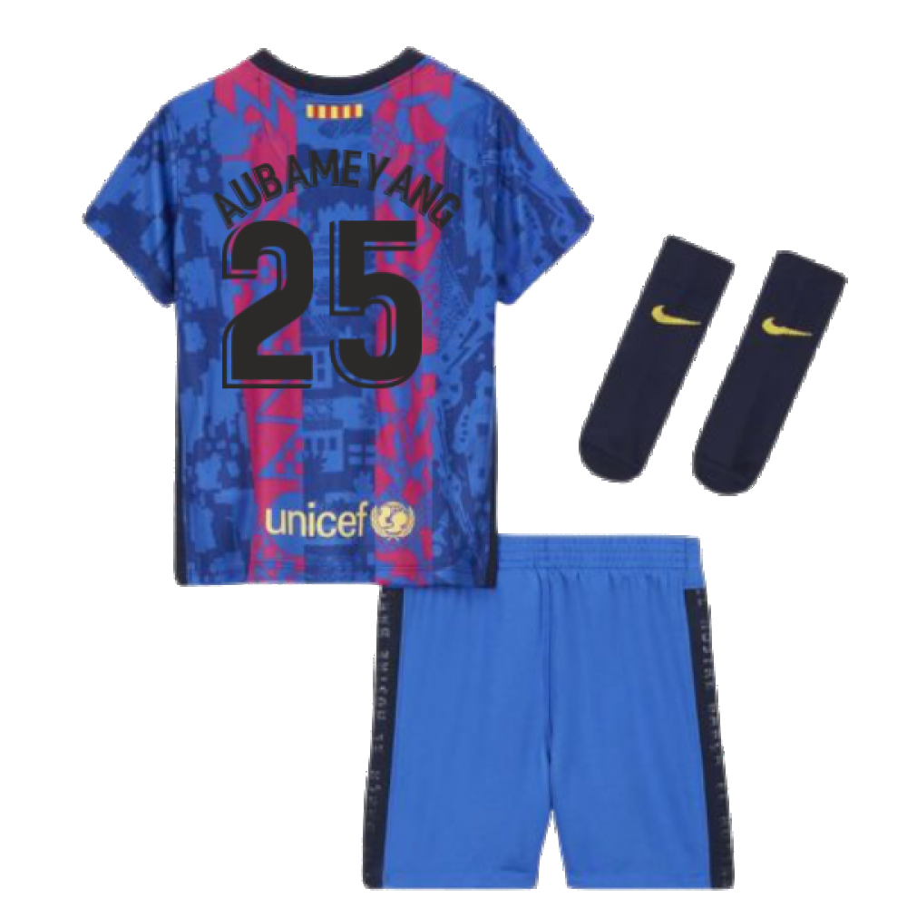 2021-2022 Barcelona Infants 3rd Kit (AUBAMEYANG 25)