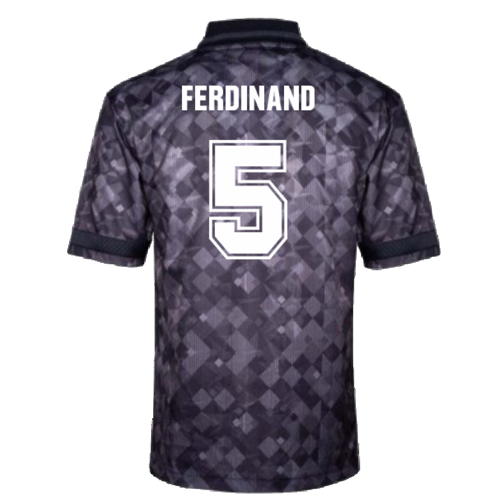 England 1990 Black Out Retro Football Shirt (Ferdinand 5)