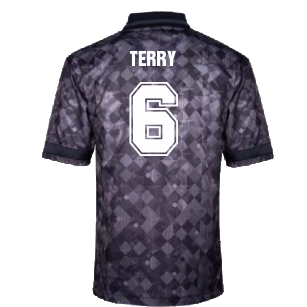 England 1990 Black Out Retro Football Shirt (Terry 6)