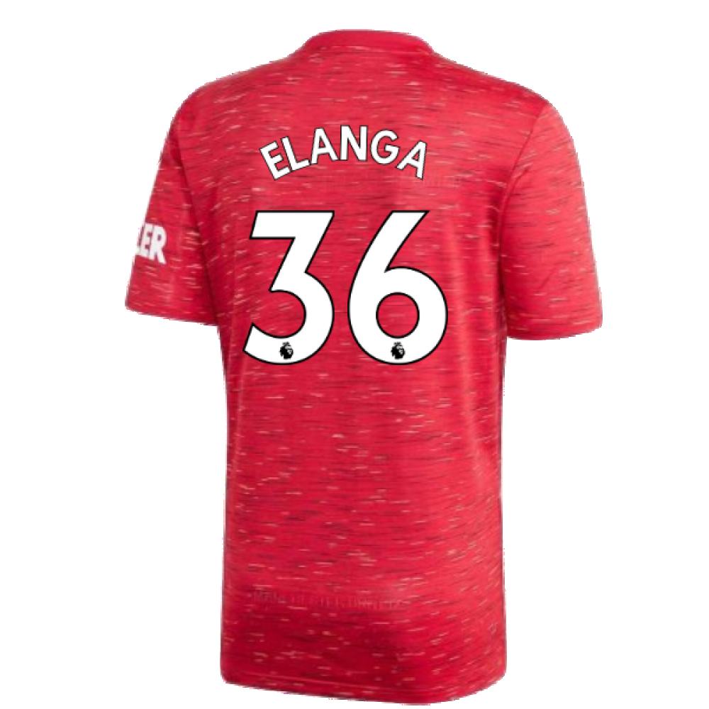 2020-2021 Man Utd Adidas Home Football Shirt (Elanga 36)