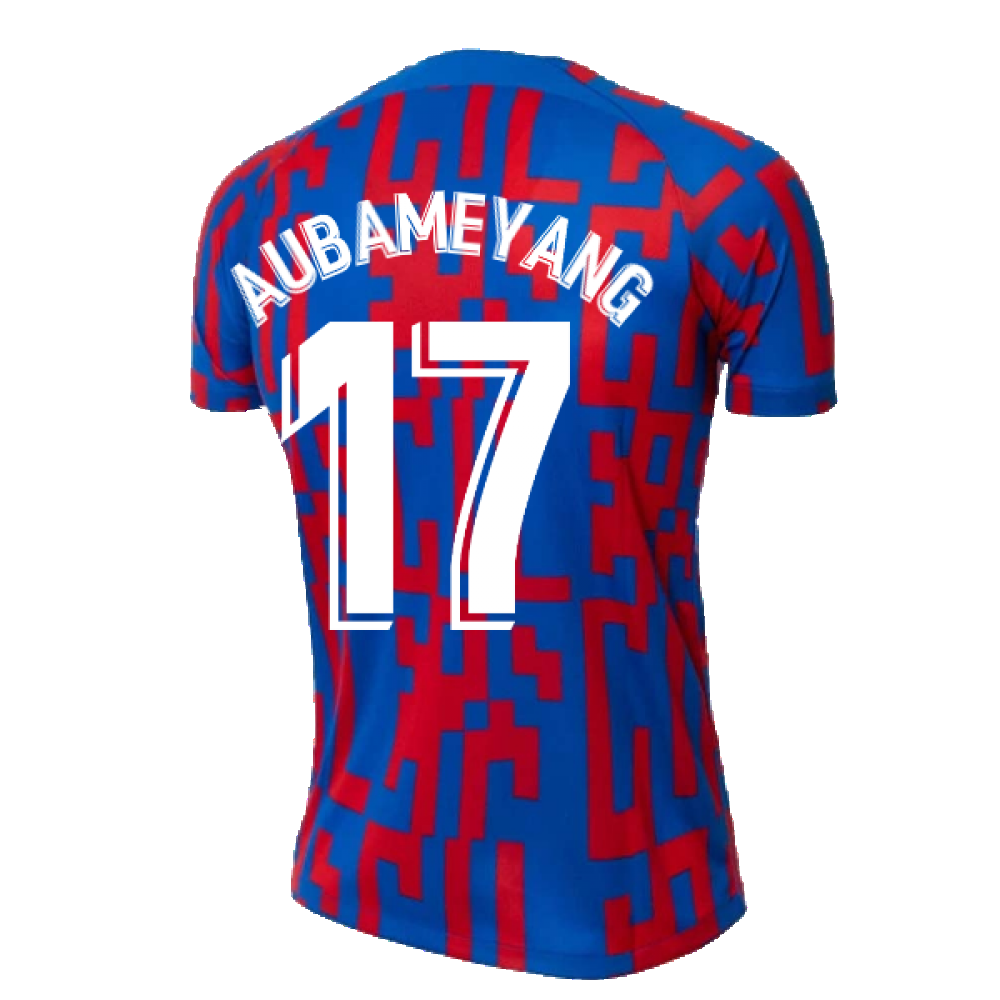 2022-2023 Barcelona Pre-Match Training Shirt (Blue) - Ladies (AUBAMEYANG 17)