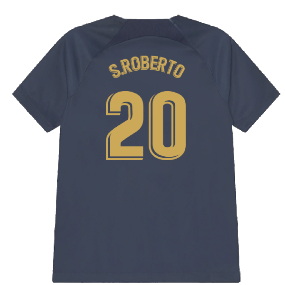 2022-2023 Barcelona Pre-Match Training Shirt (Obsidian) - Kids (S.ROBERTO 20)