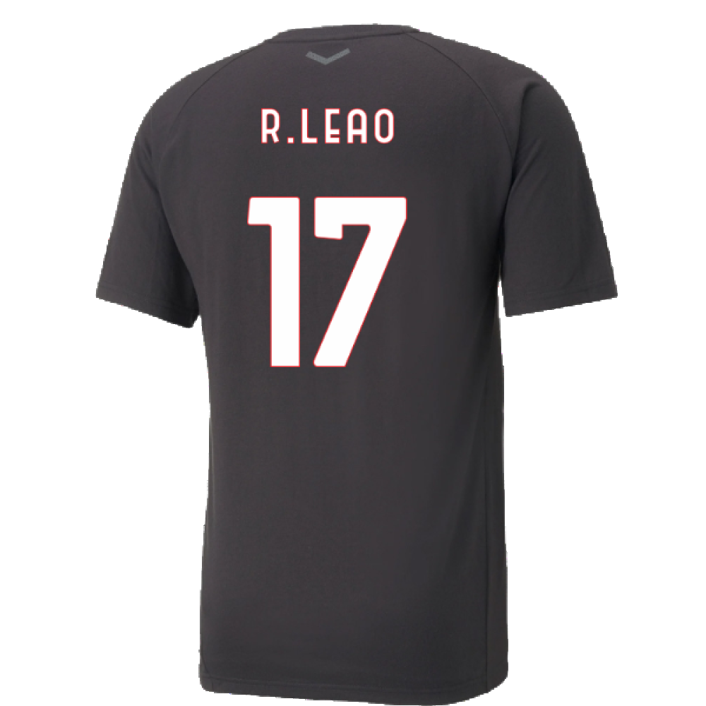 2022-2023 AC Milan Casuals Tee (Black) (R.LEAO 17)