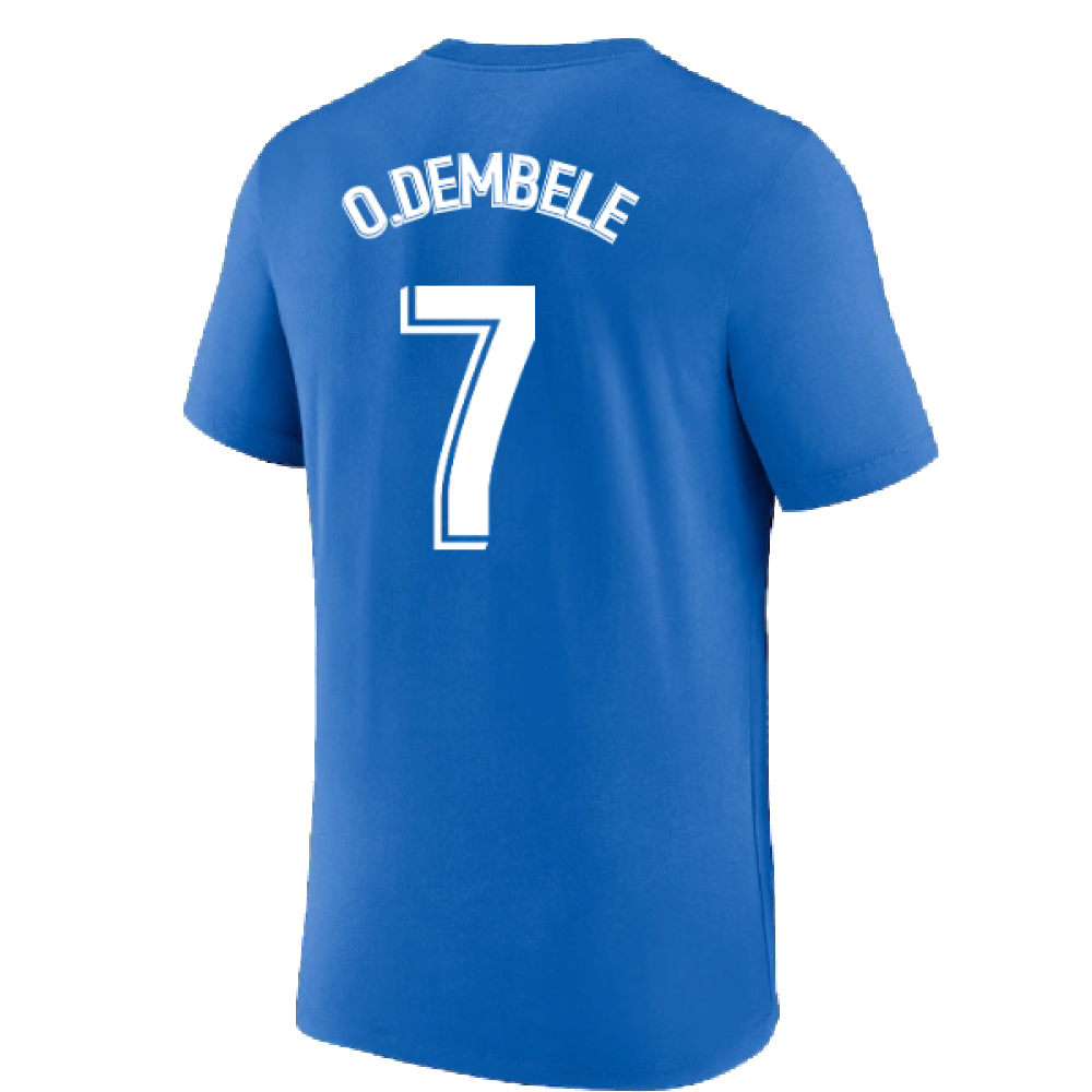 2022-2023 Barcelona Swoosh Club Tee (Blue) (O.DEMBELE 7)