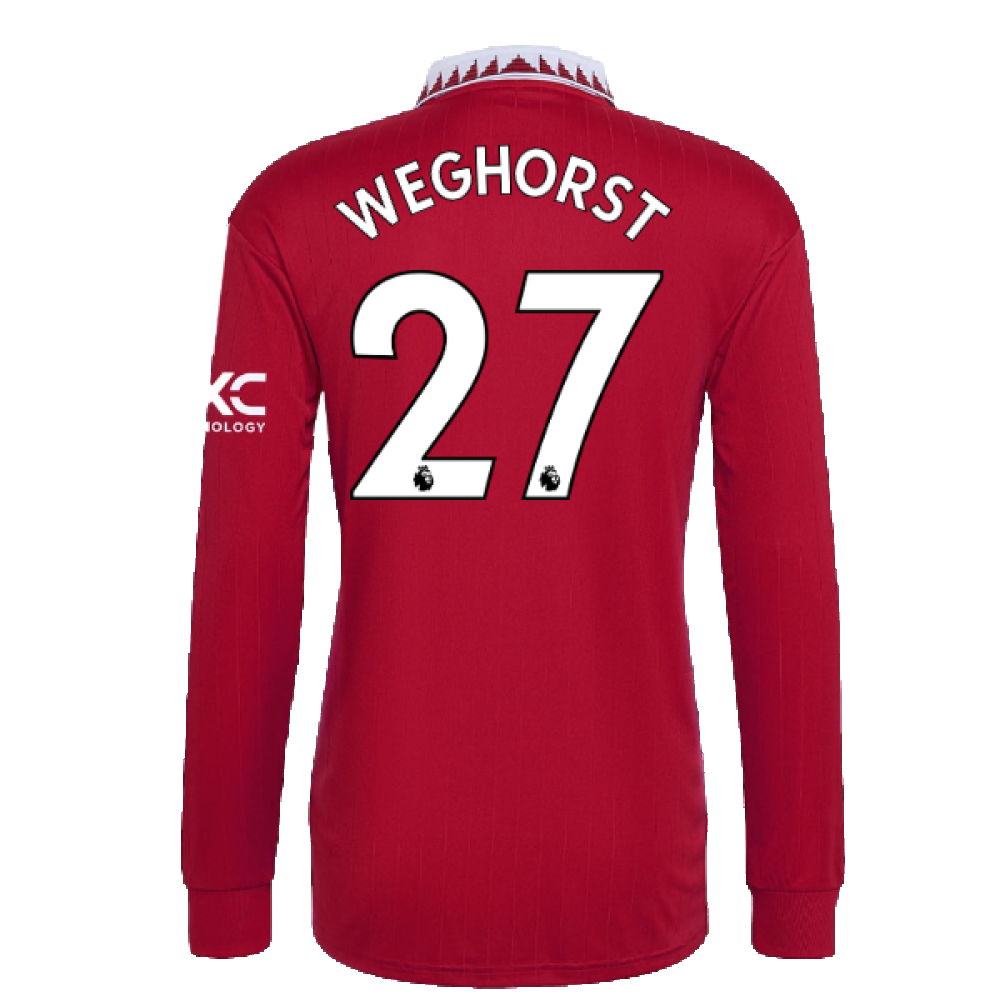 2022-2023 Man Utd Long Sleeve Home Shirt (Weghorst 27)