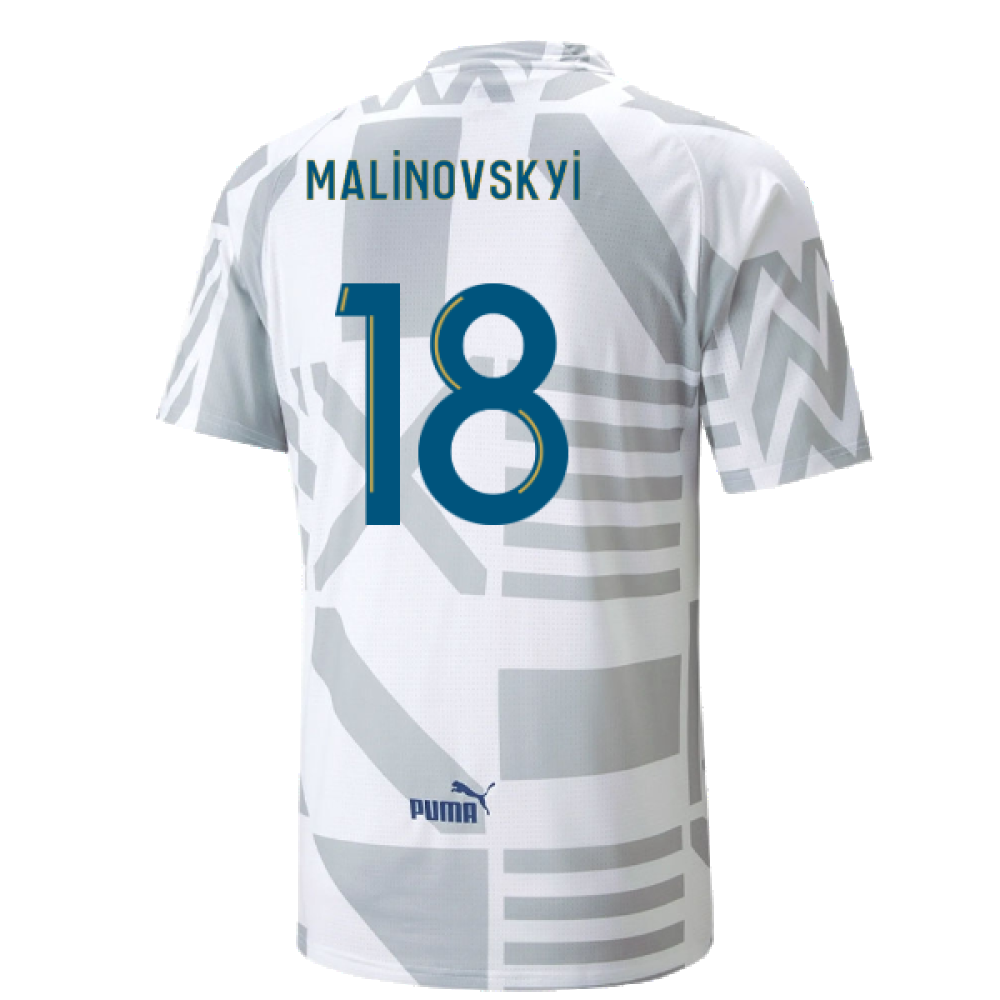 2022-2023 Marseille Pre-Match Jersey (White) (Malinovskyi 18)