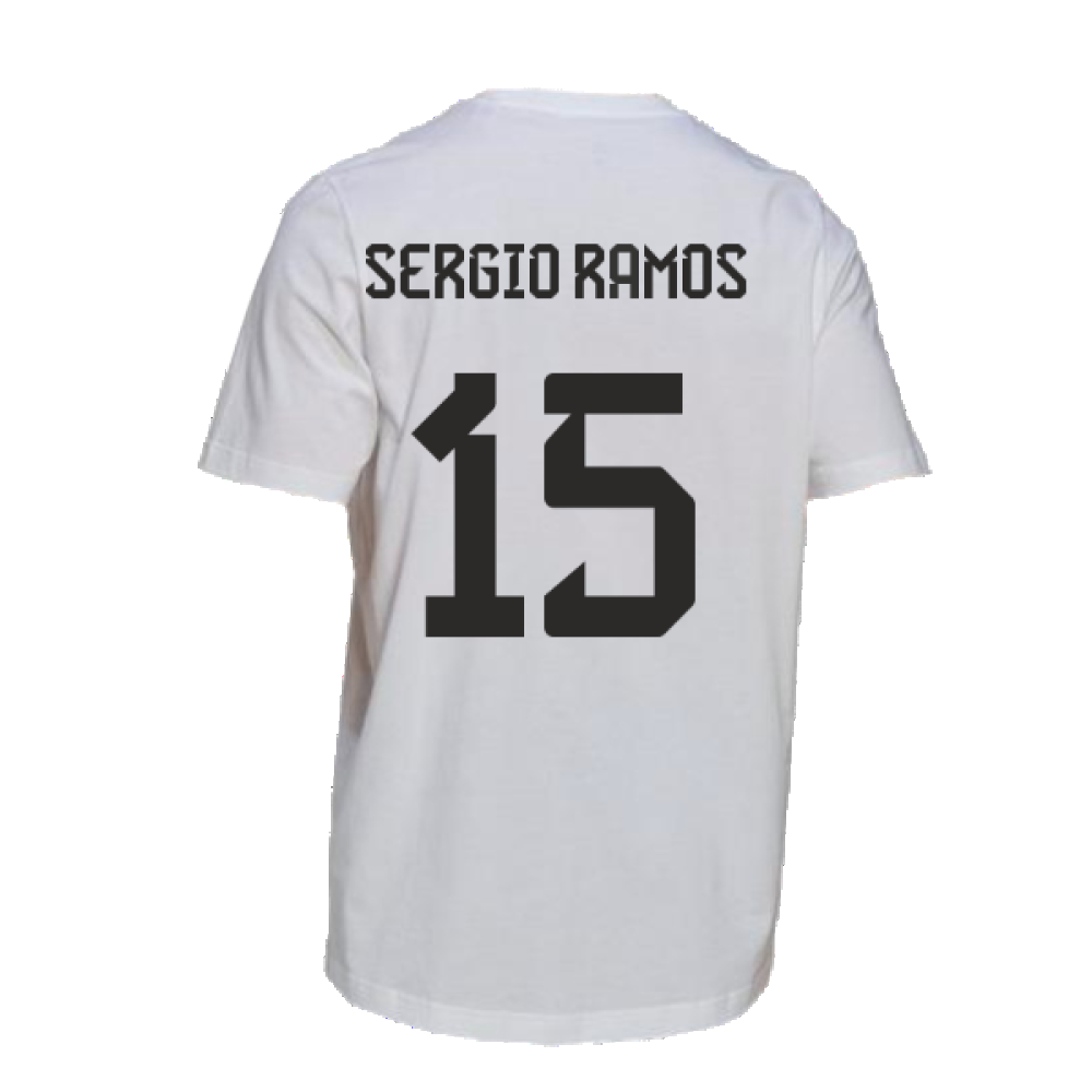 2022-2023 Spain DNA Graphic Tee (White) (Sergio Ramos 15)