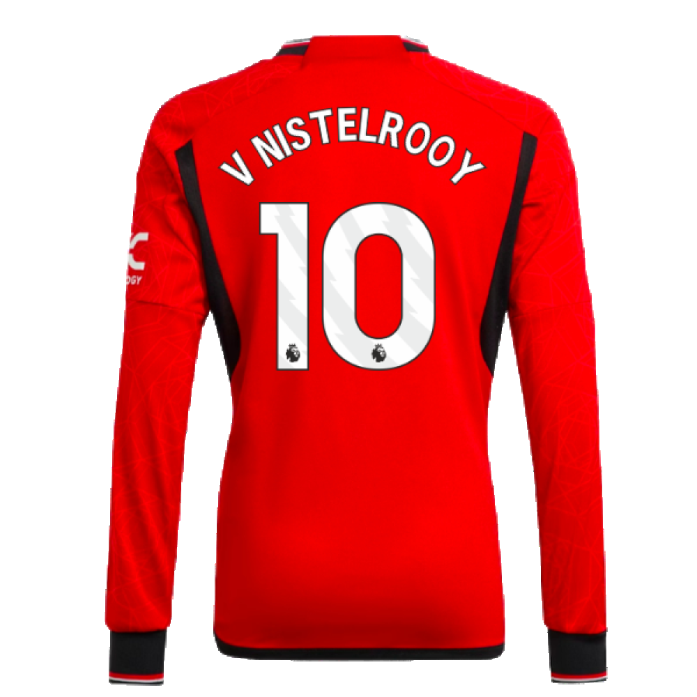 2023-2024 Man Utd Home Long Sleeve Shirt (Kids) (V Nistelrooy 10)