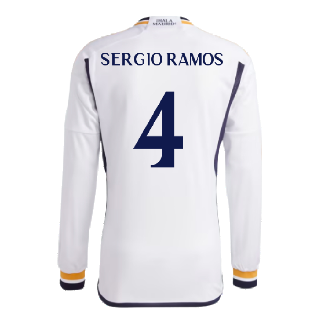 2023-2024 Real Madrid Long Sleeve Home Shirt (Sergio Ramos 4)