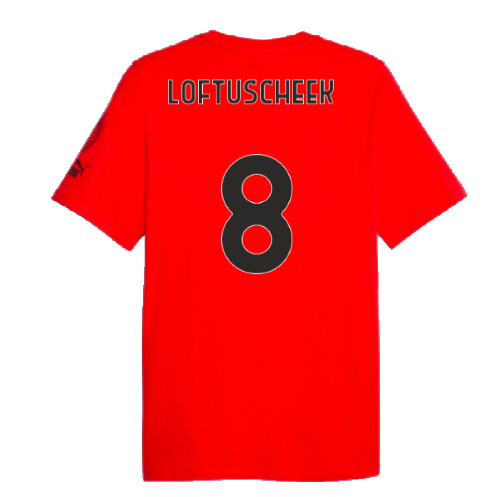 2023-2024 AC Milan FtblCore Graphic Tee (Red) (Loftus Cheek 8)