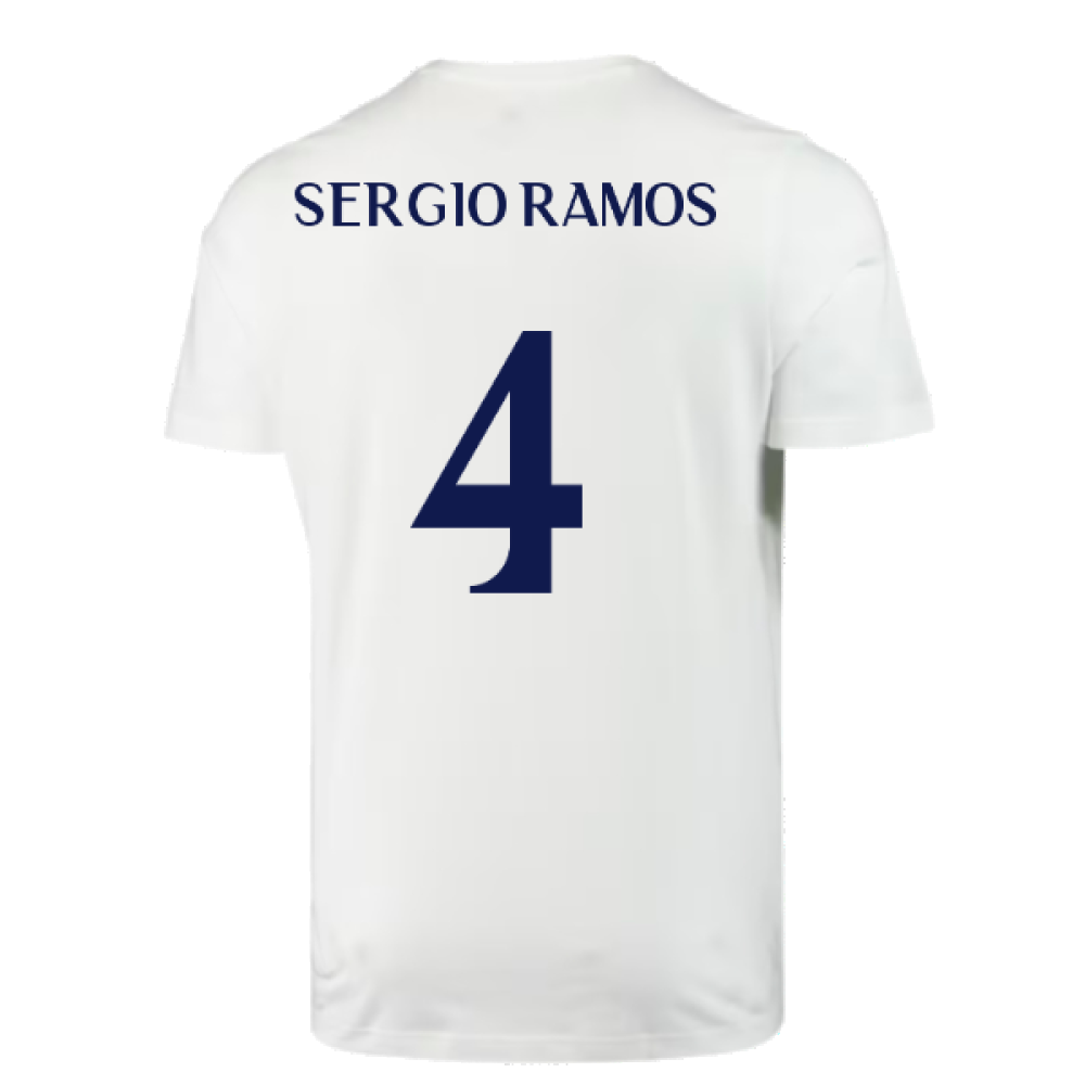 2023-2024 Real Madrid DNA Graphic Tee (White) (Sergio Ramos 4)