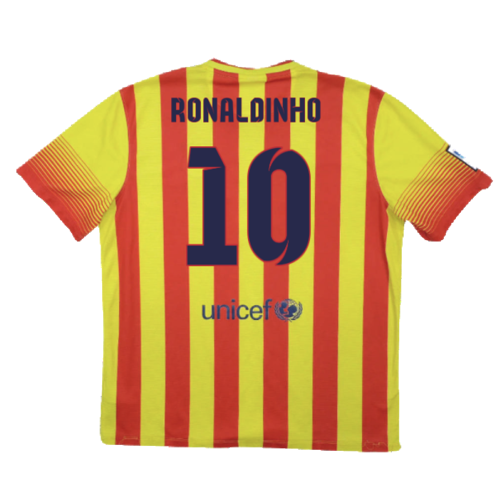 2013-2014 Barcelona Away Shirt (Ronaldinho 10)