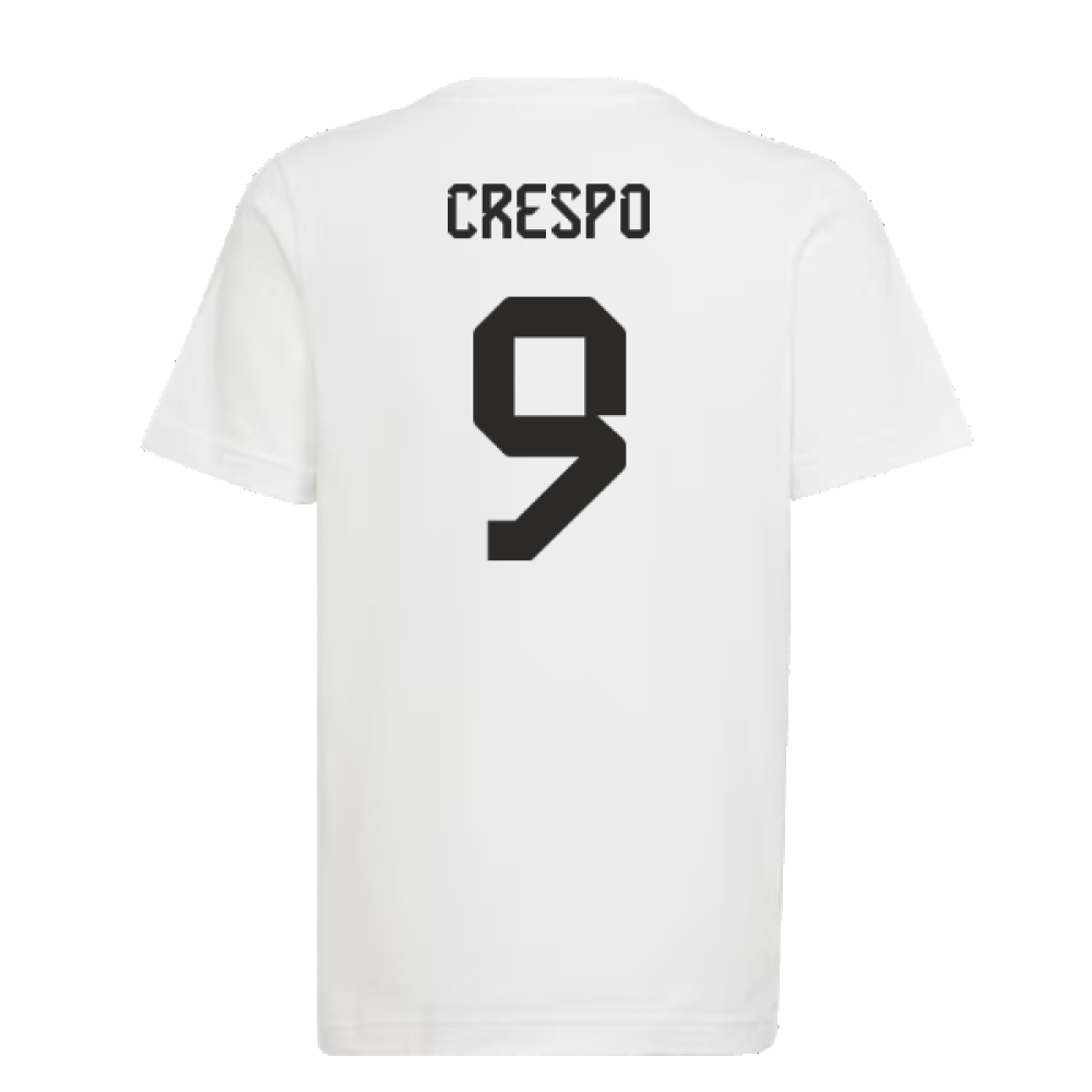 2022 Argentina World Cup Winners Tee (White) (CRESPO 9)