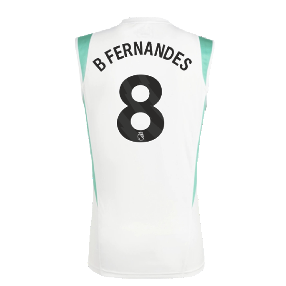 2023-2024 Man Utd Sleeveless Jersey (White) (B Fernandes 8)