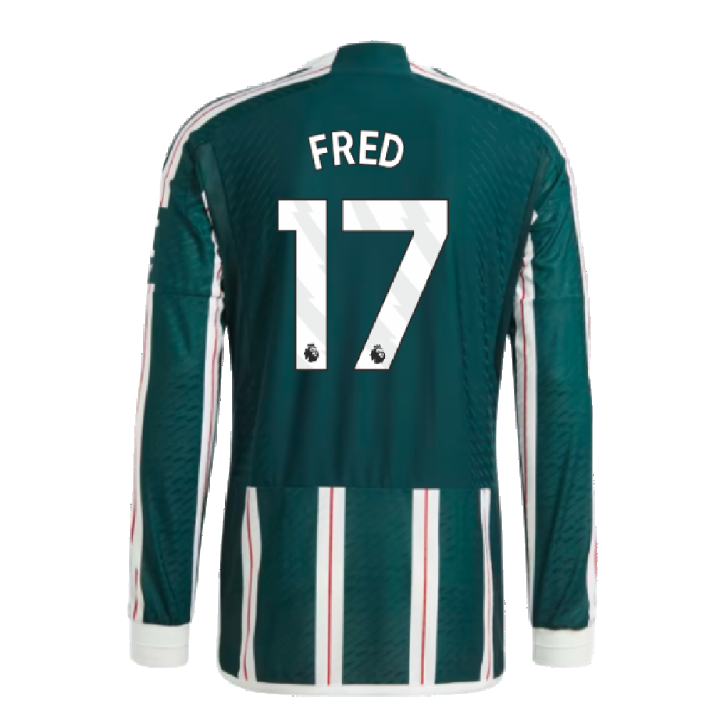 2023-2024 Man Utd Authentic Long Sleeve Away Shirt (Fred 17)