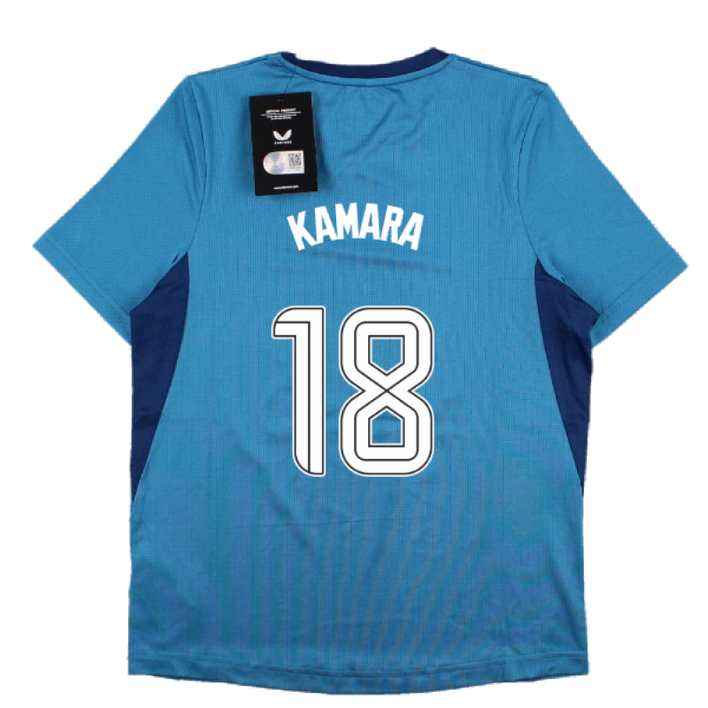 2023-2024 Rangers Players Training Tee (Deep Water) - Kids (Kamara 18)